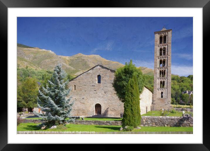 Church of St. Climent de Taull. De-saturated editing Framed Mounted Print by Jordi Carrio