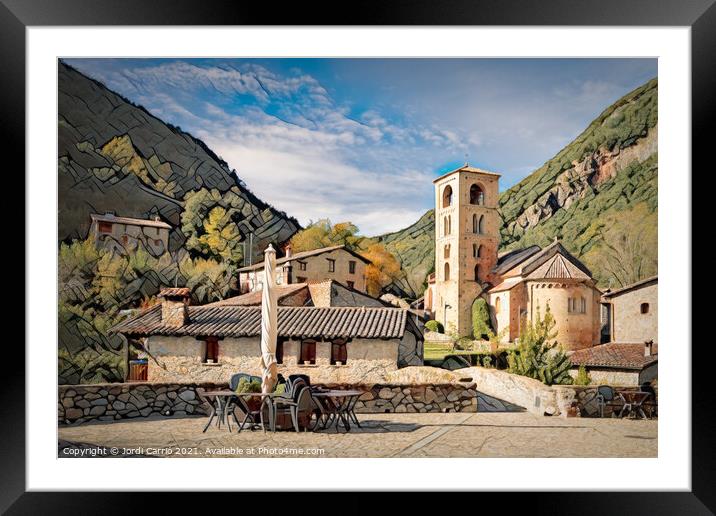 Baget, picturesque town - CR2011-4073-PIN Framed Mounted Print by Jordi Carrio