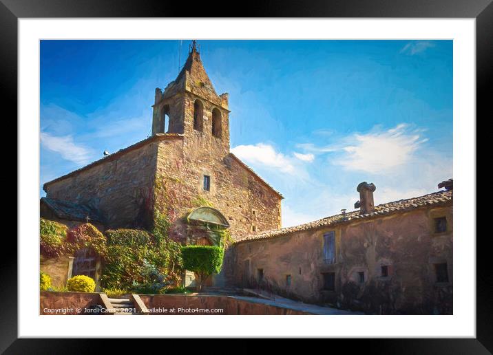 Church of Santa Maria de Sau - C1510-3243-PIN-R Framed Mounted Print by Jordi Carrio