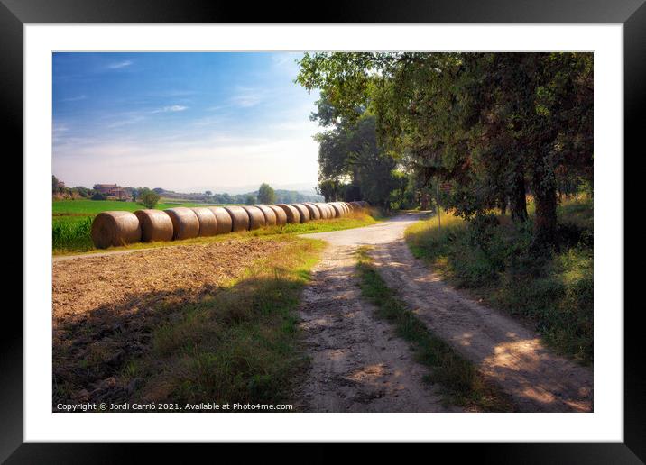 Straw bales on the road - Orton glow Edition  Framed Mounted Print by Jordi Carrio