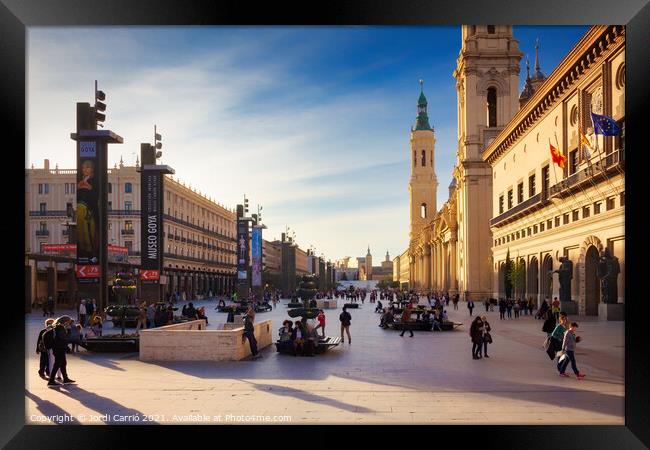 Panoramic Pilar square, Zaragoza, Spain - Orton glow Edition Framed Print by Jordi Carrio