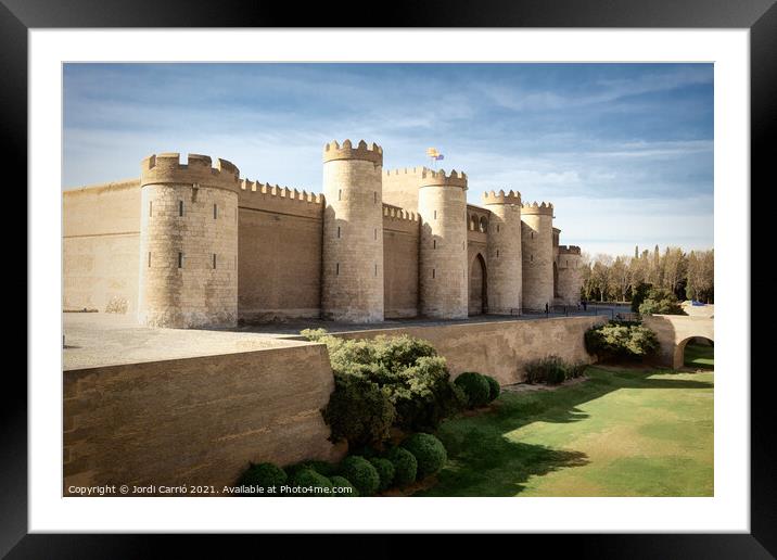 Palace of Alfajeria, seat of the Government of Aragon, Spain - D Framed Mounted Print by Jordi Carrio