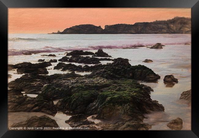 Beaches and cliffs of Praia Rocha - 8 Picturesque Edition  Framed Print by Jordi Carrio