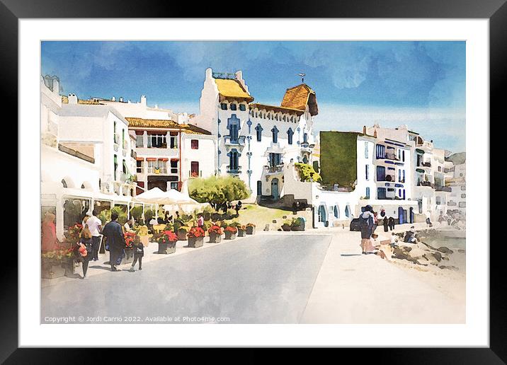 A walk through the bay of Cadaques - C1905 5591 WA Framed Mounted Print by Jordi Carrio