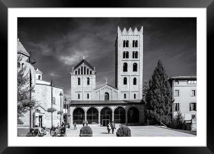 Ripoll Monastery, Catalonia, Spain - Black and White Edition  Framed Mounted Print by Jordi Carrio