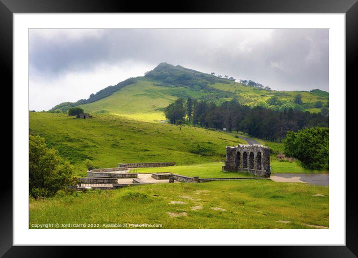 Serene Jaizkibel Peak Vista - CR2106-5579-GLA Framed Mounted Print by Jordi Carrio