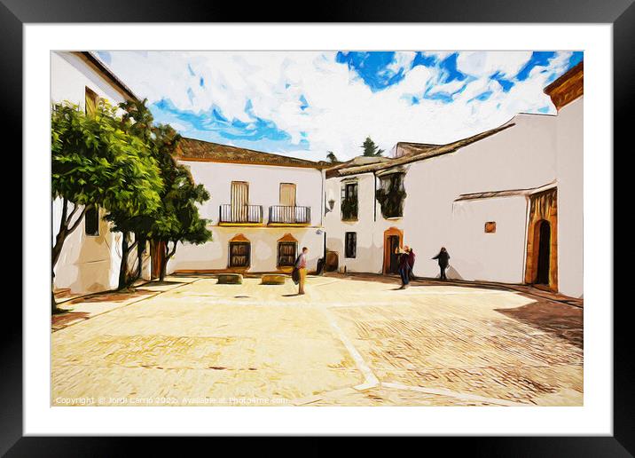 Watercolor - City of Ronda - C1804 2915 WAT Framed Mounted Print by Jordi Carrio