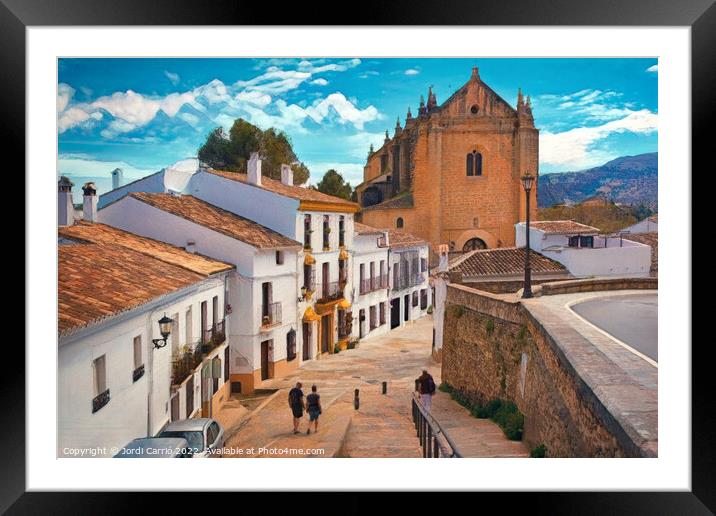 Aerial View of Historic Ronda - C1804 2933 ABS Framed Mounted Print by Jordi Carrio