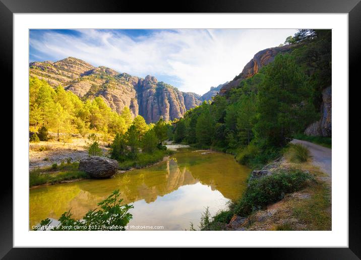 Route through Las Pesqueras of the Ulldemó river in Beceite -1  Framed Mounted Print by Jordi Carrio