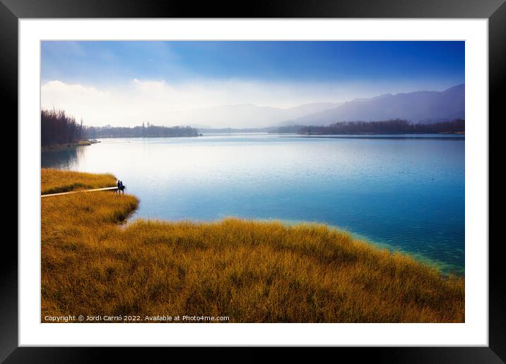 Panoramic view of Banyoles lake in winter - Orton glow Edition  Framed Mounted Print by Jordi Carrio