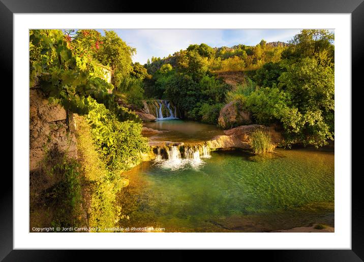 Waterfalls of the Matarranya river in Beceite - Orton glow Editi Framed Mounted Print by Jordi Carrio