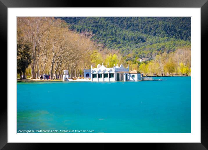 View of one of the fisheries of Lake Banyoles - 2 - Picturesque  Framed Mounted Print by Jordi Carrio