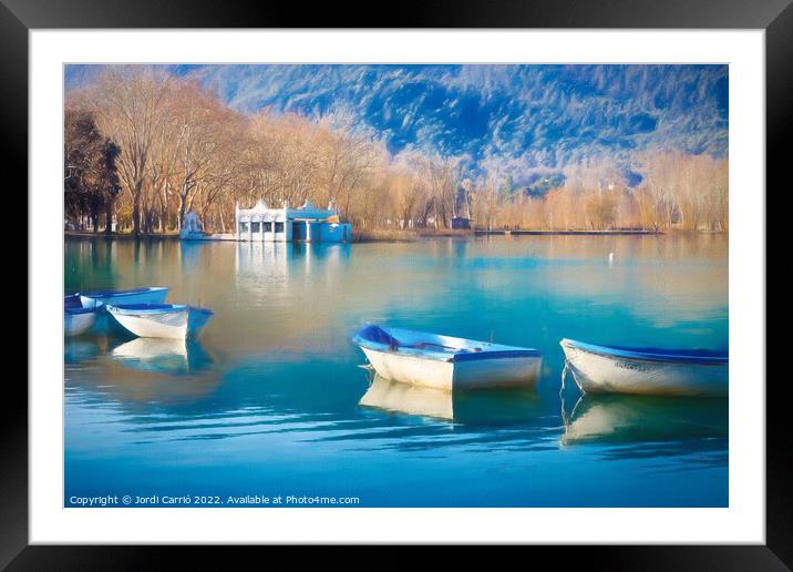 Reflections of Banyolas in Blue - CR2201-6614-PIN Framed Mounted Print by Jordi Carrio