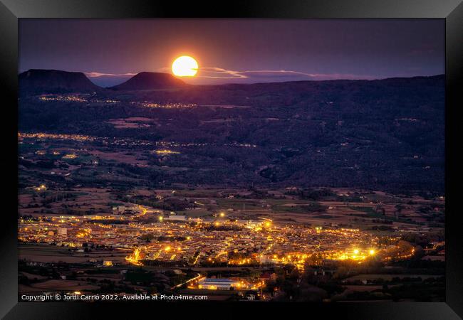 Exit of a supermoon in El Cabrerès-ART-1 Framed Print by Jordi Carrio