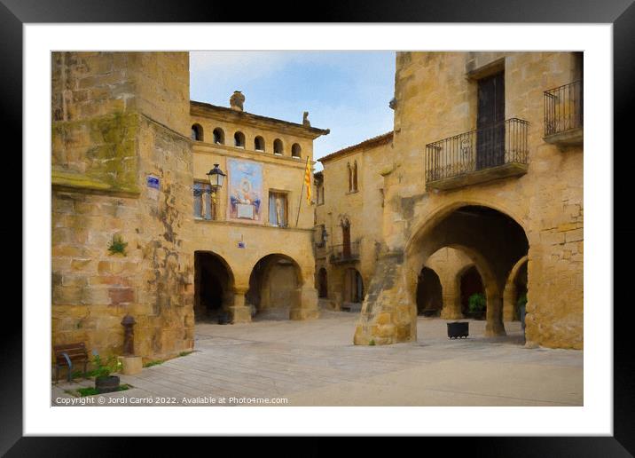 Historic center of Horta de Sant Joan, Catalonia - Picturesque E Framed Mounted Print by Jordi Carrio