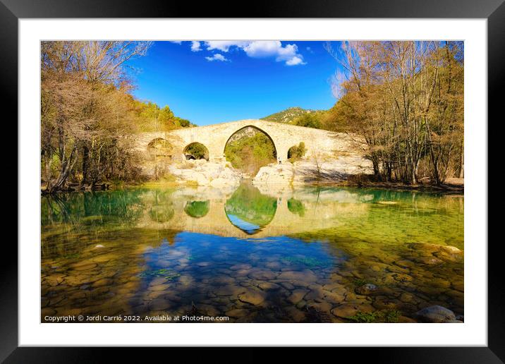 Pedret Bridge from the 13th century - 2 - Orton glow Edition  Framed Mounted Print by Jordi Carrio