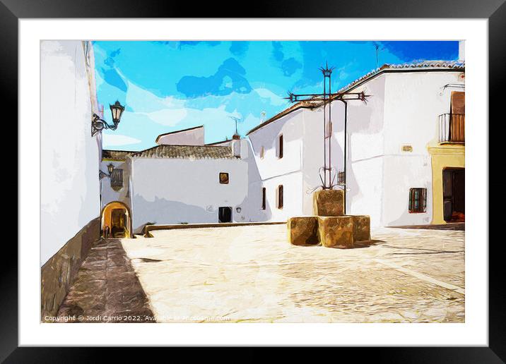 Ronda historic center square - C1804 2935 WAT Framed Mounted Print by Jordi Carrio