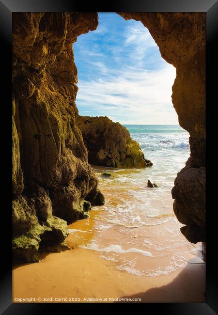 Beaches and cliffs of Praia Rocha - 5 - Orton glow Edition  Framed Print by Jordi Carrio
