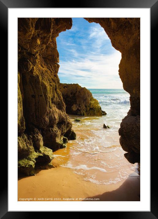 Beaches and cliffs of Praia Rocha - 5 - Orton glow Edition  Framed Mounted Print by Jordi Carrio