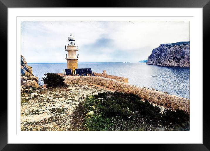 Lighthouse, Dragonera Island - CR2204-7149-WAT Framed Mounted Print by Jordi Carrio