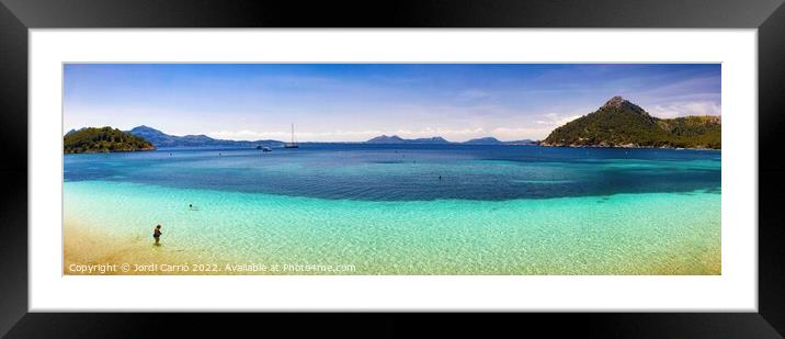 Panoramic view of Formentor Beach, Pollensa Orton glow Edition  Framed Mounted Print by Jordi Carrio