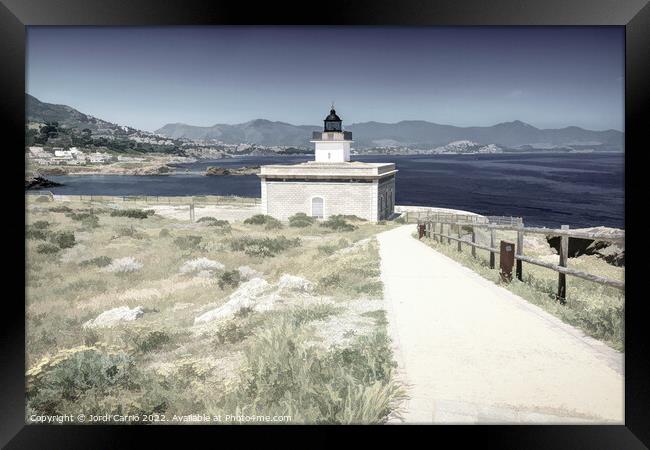S'Aranella Lighthouse, Port of Selva bay - Des-saturated Edition Framed Print by Jordi Carrio