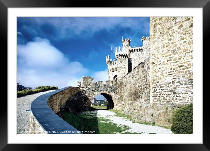 Desaturated edition of access to Ponferrada castle Framed Mounted Print by Jordi Carrio