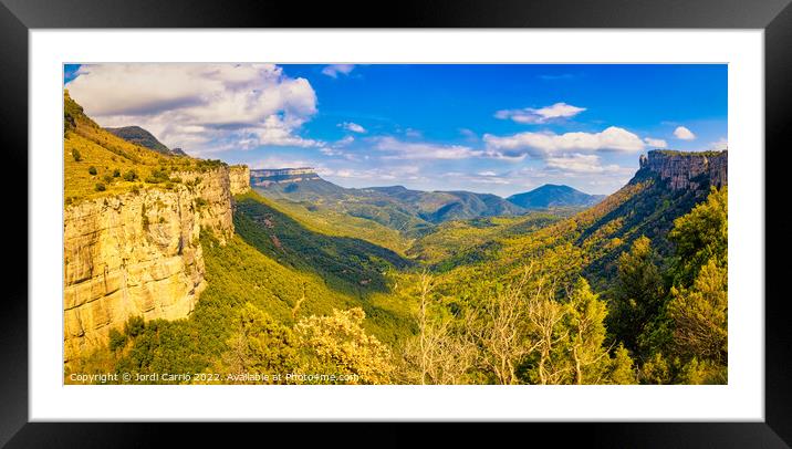 Panoramic of the Guillerias from the Collsacabra Framed Mounted Print by Jordi Carrio