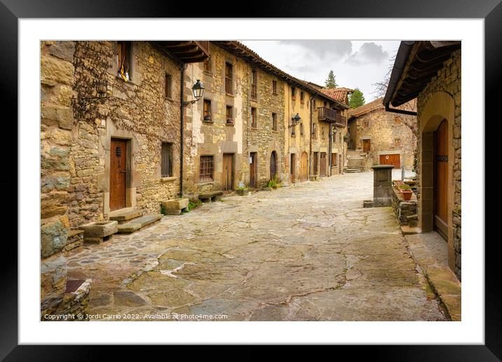 Houses of the XVI and XVII centuries of Rupit - Orton glow editi Framed Mounted Print by Jordi Carrio