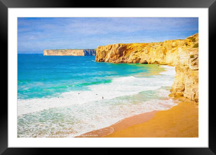 Cliffs of the coast of Sagres, Algarve - 2 - Picturesque Edition Framed Mounted Print by Jordi Carrio