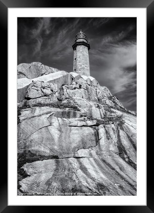 Cape Villan Lighthouse - C1706-0669-BW Framed Mounted Print by Jordi Carrio