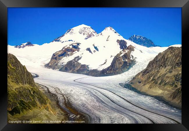 Aletsch Glacier - Eggishorn Viewpoint - N0708-123  Framed Print by Jordi Carrio