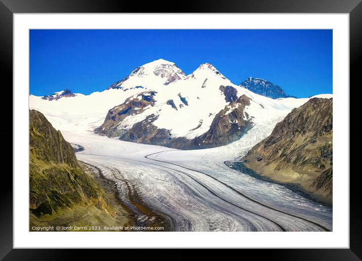 Aletsch Glacier - Eggishorn Viewpoint - N0708-123  Framed Mounted Print by Jordi Carrio