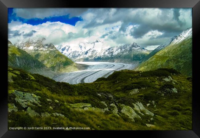 Majestic Aletsch Glacier - N0708-67-ORT-2 Framed Print by Jordi Carrio