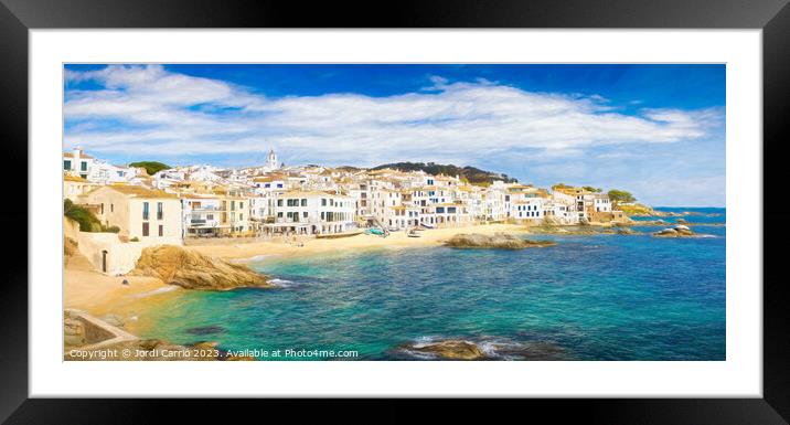 Great panoramic view of Calella of Palafrugell, Costa Brava - Pi Framed Mounted Print by Jordi Carrio
