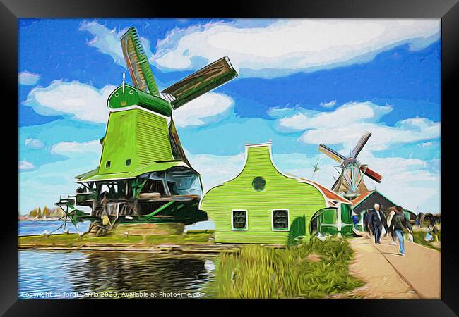 The harmony of Zaanse Schans - CR2305-9138-WAT Framed Print by Jordi Carrio