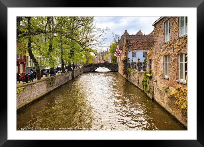 Tranquility in Bruges - CR2304-9006-ORT Framed Mounted Print by Jordi Carrio