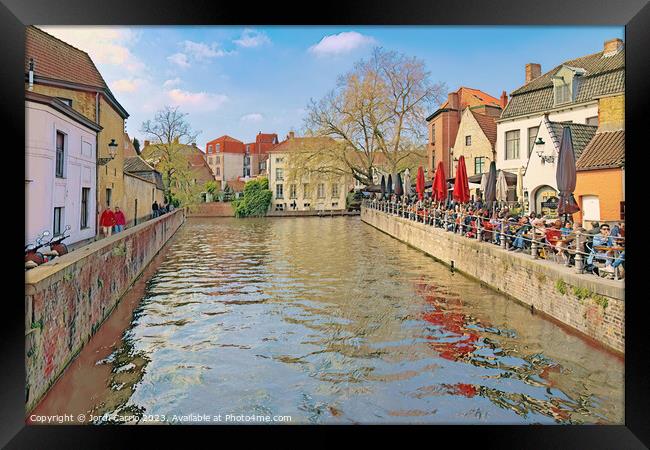 Enchanting Canal of Bruges - CR2304-9010-WAT Framed Print by Jordi Carrio