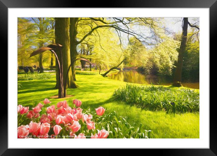 Serenity of Spring - CR2305-9179-OIL Framed Mounted Print by Jordi Carrio