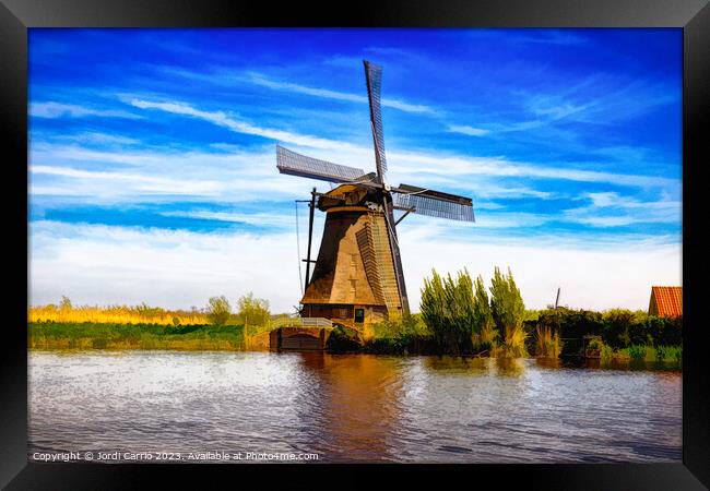 Reflections in Kinderdijk - CR2305-9244-ABS Framed Print by Jordi Carrio