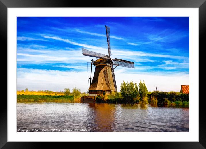 Reflections in Kinderdijk - CR2305-9244-ABS Framed Mounted Print by Jordi Carrio