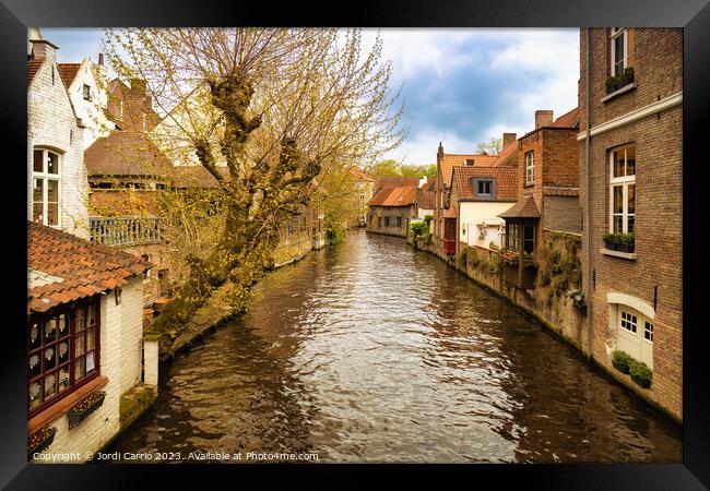 The charming canals of Bruges - CR2304-8959-ORT Framed Print by Jordi Carrio