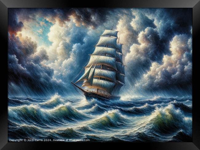 Ocean Challenge - GIA-2309-1084-OIL Framed Print by Jordi Carrio