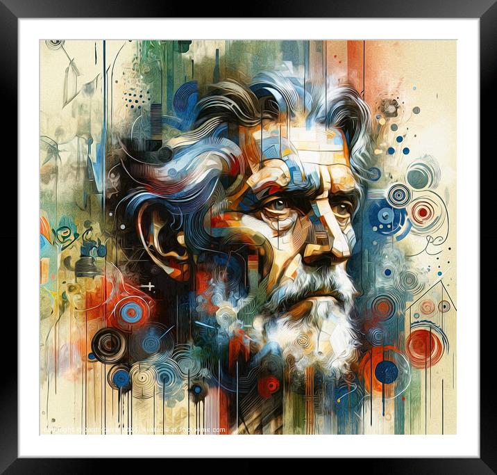 Chromatic Wisdom - GIA2401-0136-OIL Framed Mounted Print by Jordi Carrio