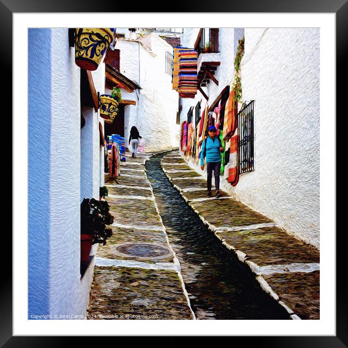 Alley of Colors - C1804-2854-OIL Framed Mounted Print by Jordi Carrio