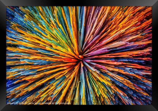 Abstract chromatic explosion - GIA-2310-1115-OIL Framed Print by Jordi Carrio