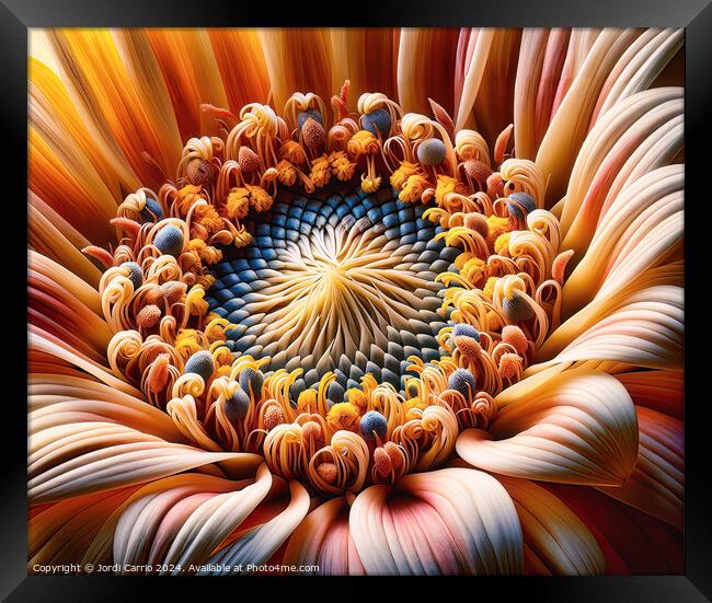 Botanical Kaleidoscope - GIA2401-0123-REA Framed Print by Jordi Carrio