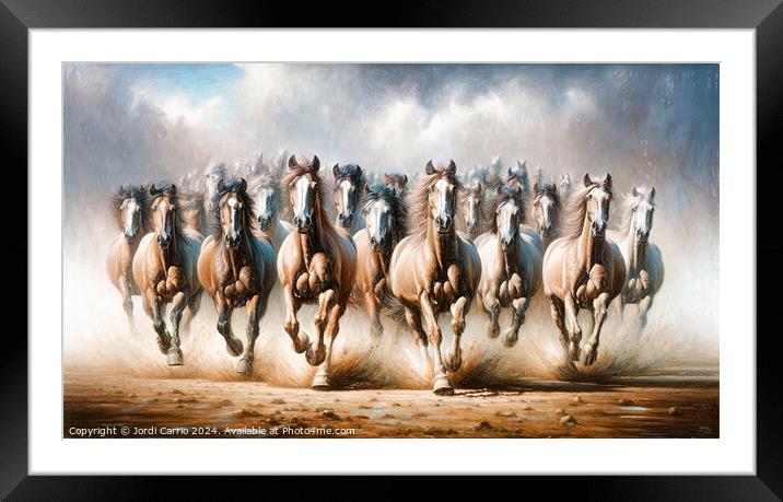 Majestic Race - GIA2401-0158-OIL Framed Mounted Print by Jordi Carrio