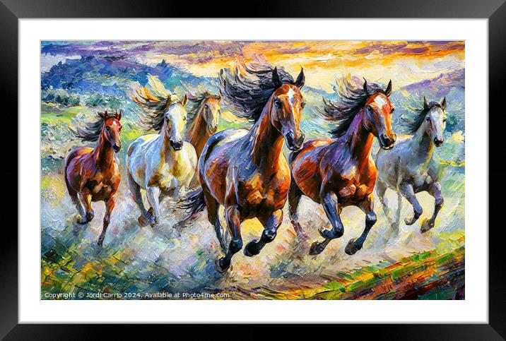 Impetuous Gallop - GIA2401-0160-OIL Framed Mounted Print by Jordi Carrio
