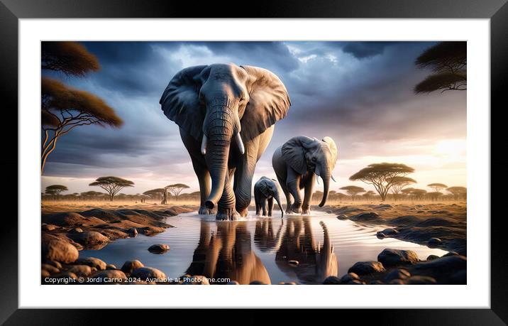 Family Reflections - GIA2401-0207-ILU Framed Mounted Print by Jordi Carrio